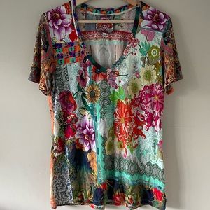 JOHNNY WAS Printed Bamboo Tee